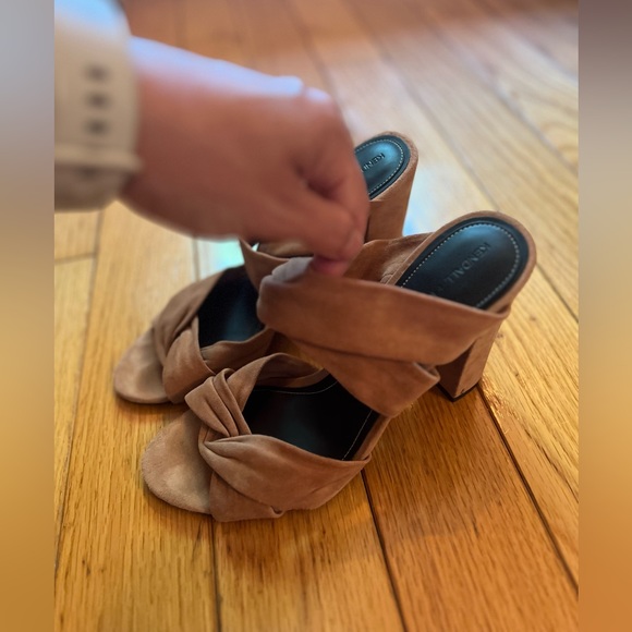 Kendal + Kylie pink suede sandal heels - Picture 5 of 10